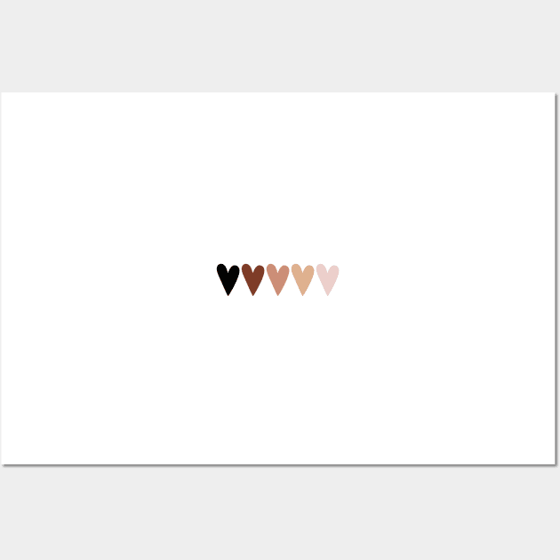 Small hearts, skin tones, black lives matter Wall Art by beakraus